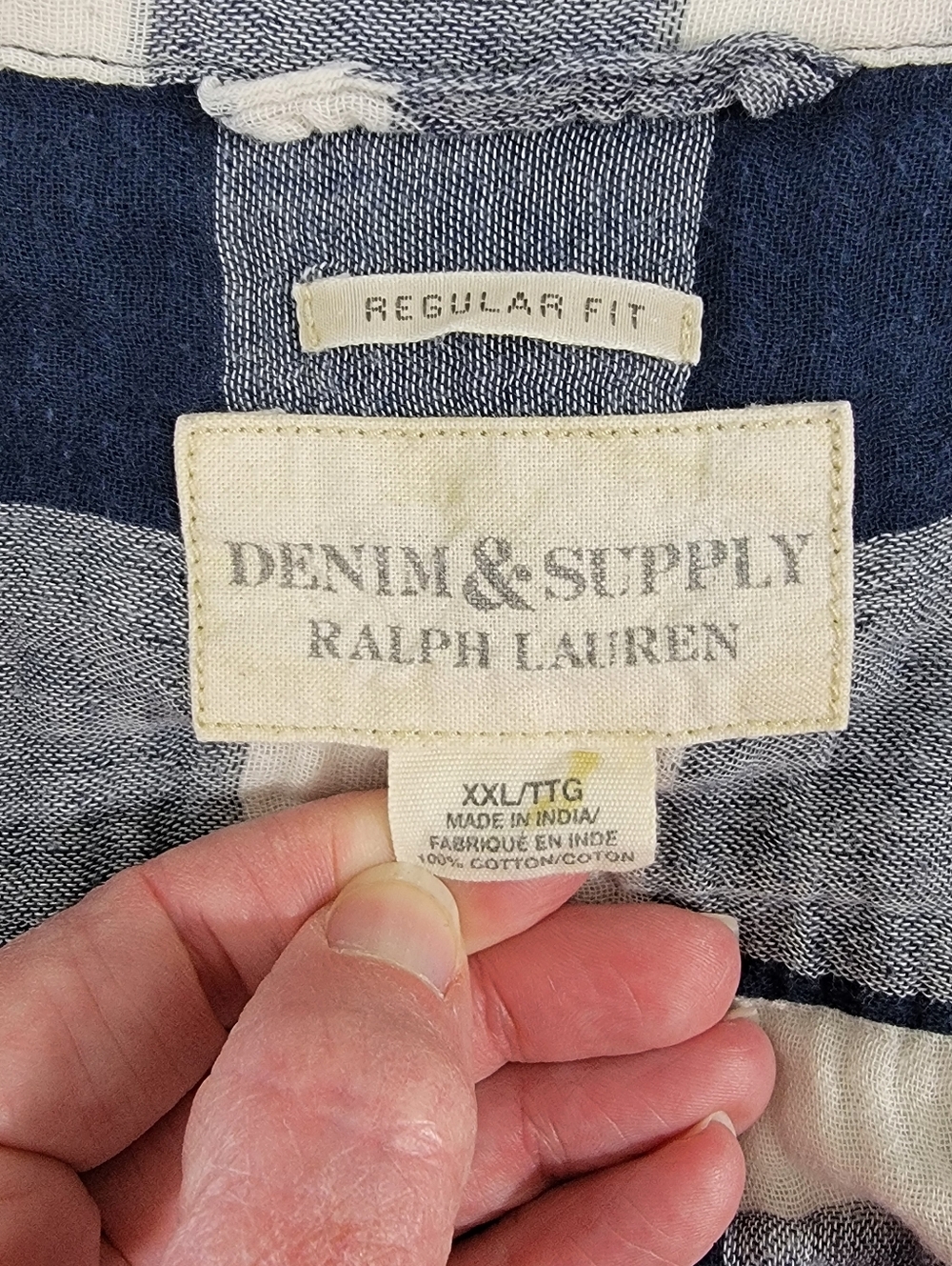 Ralph Lauren Denim And Supply Tomboy Blue Plaid Button Down Shirt Women's XXL - Picture 8 of 11